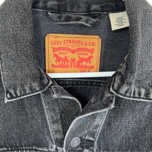 LEVI’s ✘ Black Cotton Denim Oversized Jean Jacket, Unisex, S - Picture 5 of 10